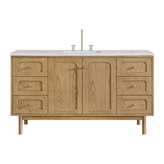 James Martin Vanities 545-V60S-LNO-3EJP Laurent 60" Single Basin Poplar Wood Vanity Set -