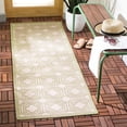 thumbnail image 3 of Safavieh Courtyard Brooklyn Geometric Indoor/Outdoor Runner Rug, Beige/Sweet Pea, 2'3" x 6'7", 3 of 9