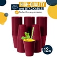 thumbnail image 2 of Exquisite 50 Ct 12 Fl Oz Burgundy Disposable Plastic Cups, Heavy Duty Party Cups, 1 Pack, 2 of 6