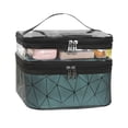 thumbnail image 2 of Lingge bolsa de cosméticos portátil de doble capa, bolsa de aseo de cuero PU de alto valor, bolsa de almacenamiento de cosméticos multifuncional portátil para mujer, 2 of 5
