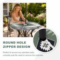 thumbnail image 4 of Round Outdoor Tablecloth with Umbrella Hole and Zipper, Sagge Green Boho Tablecloth with Elastic Waterproof, Country Southwest Aztec Geometric Patio Table Covers for 36" - 44" Picnic Pool Tables, 4 of 9