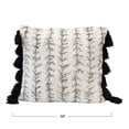 thumbnail image 2 of Creative Co-Op Creative Co-Op Cotton Printed Tufted Pillow with Tassels, Black and Cream, 2 of 8