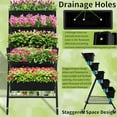 thumbnail image 2 of Homdox 4FT Vertical Garden Bed, 5 Tiers Vertical Raised Garden Planter, 25.6 * 26 * 48Inch Garden Raised Bed with 4 Hooks & 4 Wheels, Vegetable Flower Planter Raised Stand, Black with Storage Rack, 2 of 15