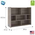 thumbnail image 3 of Tot Mate 7 Section Storage Shelf Cubbies for School Classroom Furniture, 23"H (Shadow Elm Gray) RTA, 3 of 5