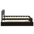 thumbnail image 3 of Hassch Twin Size Wooden Platform Bed Frame with Trundle, Solid Wood Foundation, No Box Spring Needed, Wood Slat Support, Espresso, 3 of 9