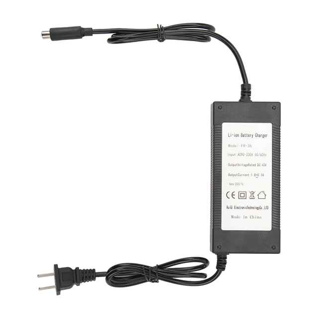 Cargador de batería electrónico para scooter, cargador de batería de litio de 36V 1,8A, enchufe estadounidense de 90-230V