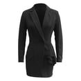 thumbnail image 5 of Gamivast Women Blazer Dress Asymmetrical Ruffle Hem Long Sleeve V-Neck Bodycon Mini Elegant Cocktail Party Office Work Tuxedo Suit Jacket Formal Gown, 5 of 6