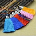 thumbnail image 2 of U8MO 8cm Key Chian Pendants Ice Silk Tassel Trim Craft Keyring Jewelry Making DIY-3# Orange, 2 of 9