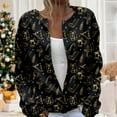 thumbnail image 2 of Tiweut Cardigans for Womens Fashion Christmas Button Down Sweater Santa Print Fall Winter Seasonal Holiday Open Front Knit Outerwear Relaxed Fit Tops Black,S, 2 of 5