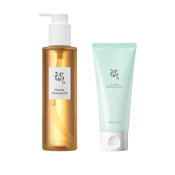 1 Pack of Beauty of Joseon Deep Double Cleansing Duo Green Plum Refreshing Cleanser 100ml 3.38 fl.oz Ginseng Cleansing Oil 210ml
