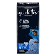Goodnites Boys Nighttime Bedwetting Underwear, XL (95-120 lbs), 9 Count (Select for More)