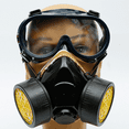 thumbnail image 1 of 1 máscara de respirador, kit de máscara de protección respiratoria reutilizable, antipolvo, máscara química antigases con gafas para trabajos de pintura, bricolaje, 1 of 2