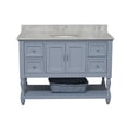 thumbnail image 3 of Beverly 48" Bathroom Vanity with Powder Blue Cabinet and Carrara Marble Top, 3 of 6