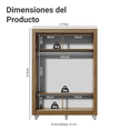 thumbnail image 3 of Ropero Closet Madesa Denver 2 Puertas Corredizas con Pies Marrón, 3 of 11
