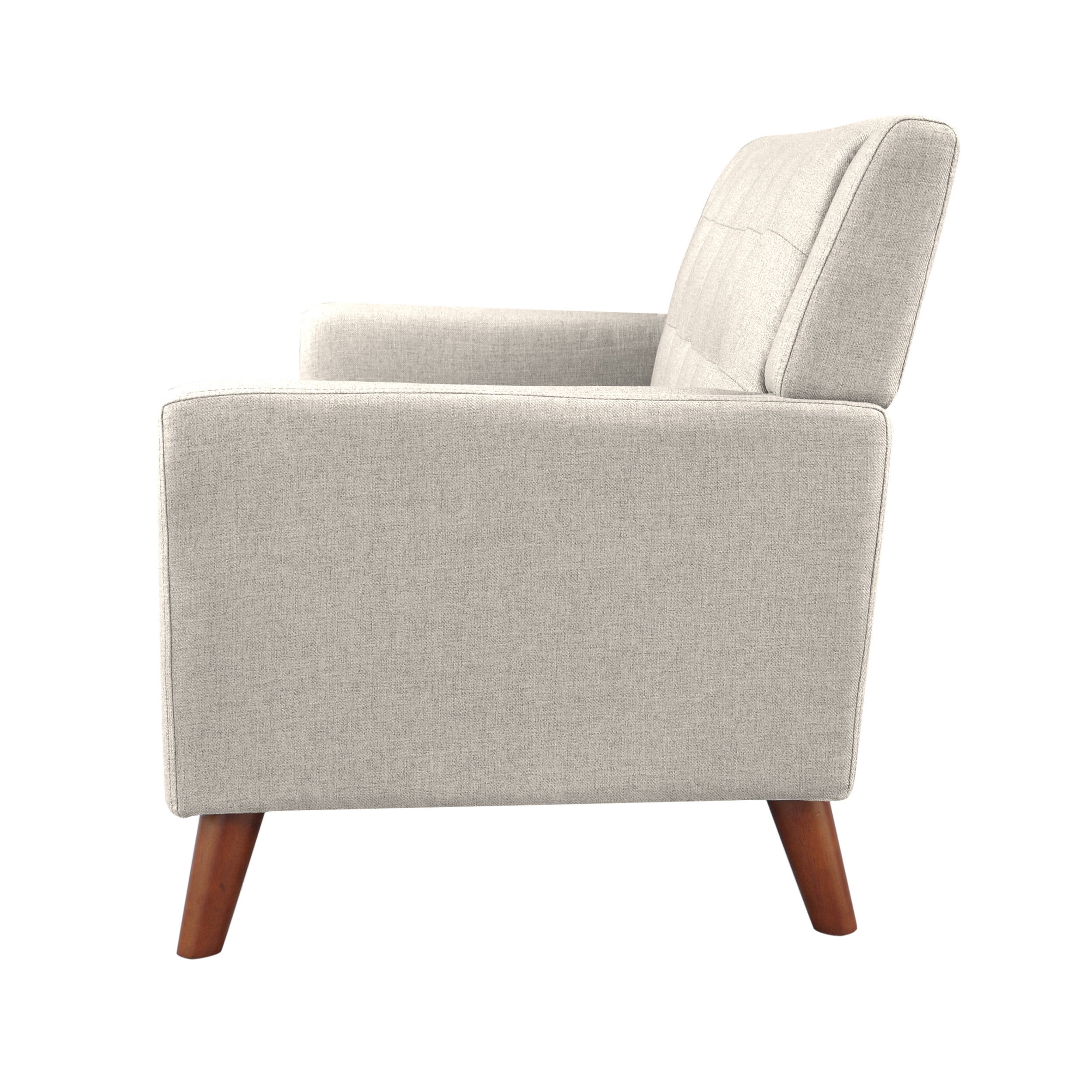 Noble House Laiah Mid Century Modern Fabric Tufted Loveseat, Beige