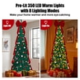 thumbnail image 5 of Firstness Christmas Tree 7.5FT, Pop up Pre Decorated Pre Lit Artificial Xmas Tree with 350 LED Lights, Large Bow & Ornaments, Lighted Christmas Tree with Storage Bag, Easy Installation, 5 of 10