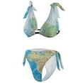 2024 Sexy World Map Bikini Set Country Map Art Bikini Swimsuit Push Up