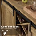 Homfa 2 Drawer 2 Barn Door Sideboard, Wood Buffet Farmhouse
