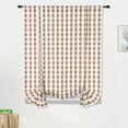 thumbnail image 3 of GlowSol Tie Up Window Curtains Gingham Check Curtains for Living Room Kitchen Curtains Adjustable Tie Up Shade Cafe Window Curtains Rod Pocket, 42×63 Inches, 1 Pcs, 3 of 6