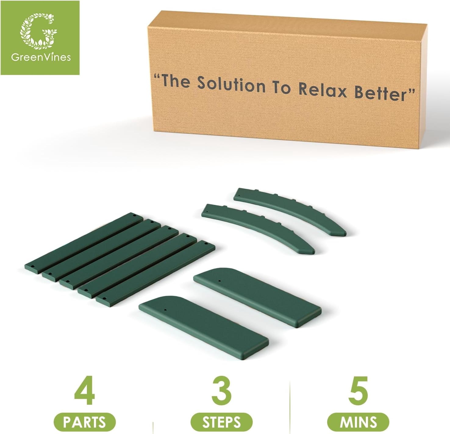 CGTER Adirondack Ottoman - All-Weather HDPE Plastic Outdoor Footrest for Patio, Deck, Pool & Garden - Foot Stool for Adirondack Chair