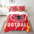 thumbnail image 2 of jejeloiu Rugby Sport Lovers 7 Pieces Bedding Comforter Set,Red Football Game Helmet Full Bedding Set For Ball Gamer Reversible, 2 of 8