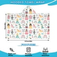 thumbnail image 2 of Fantasy Princess Pattern Hooded Bath Towel，50"x30" for Ages 3 To 12 Kids, Quick Dry Lightweight Soft Microfiber Hood Beach Towel Cover Up for Kids, 2 of 7