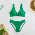 thumbnail image 5 of Women High Waisted Bikini Sets Tummy Control Swimsuits Color Block Two Piece Drawstring Bathing Suit Gibobby(M,Light Green), 5 of 5