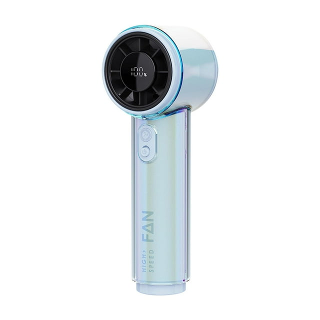 Mini ventiladores portátiles de escritorio recargables por USB con elegante pantalla digital para Azul