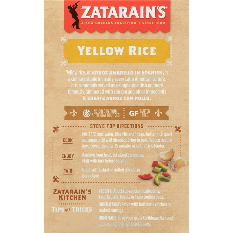 Zatarain's Yellow Rice, Sides 6.9 Oz