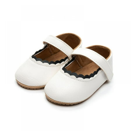 

0-18M Baby Girls Mary Jane Flats with Bowknot Non-Slip Toddler First Walkers Princess Dress Shoes