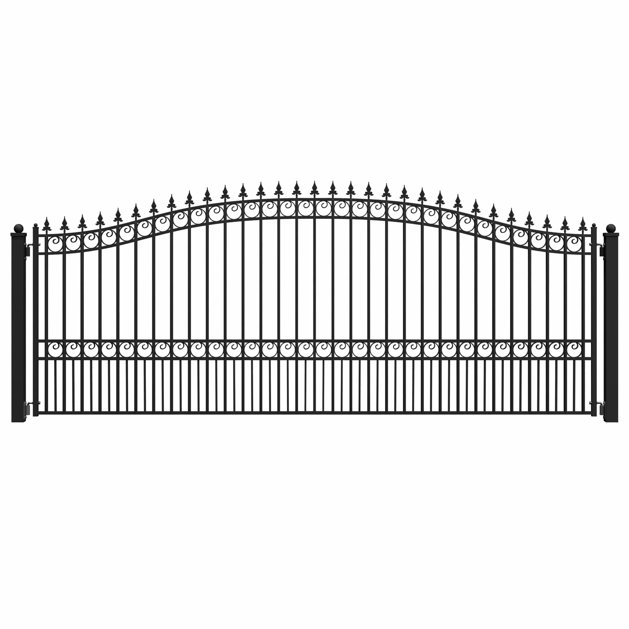 ALEKO Single Swing 16 x 6 feet Black Steel Driveway Gates London Style