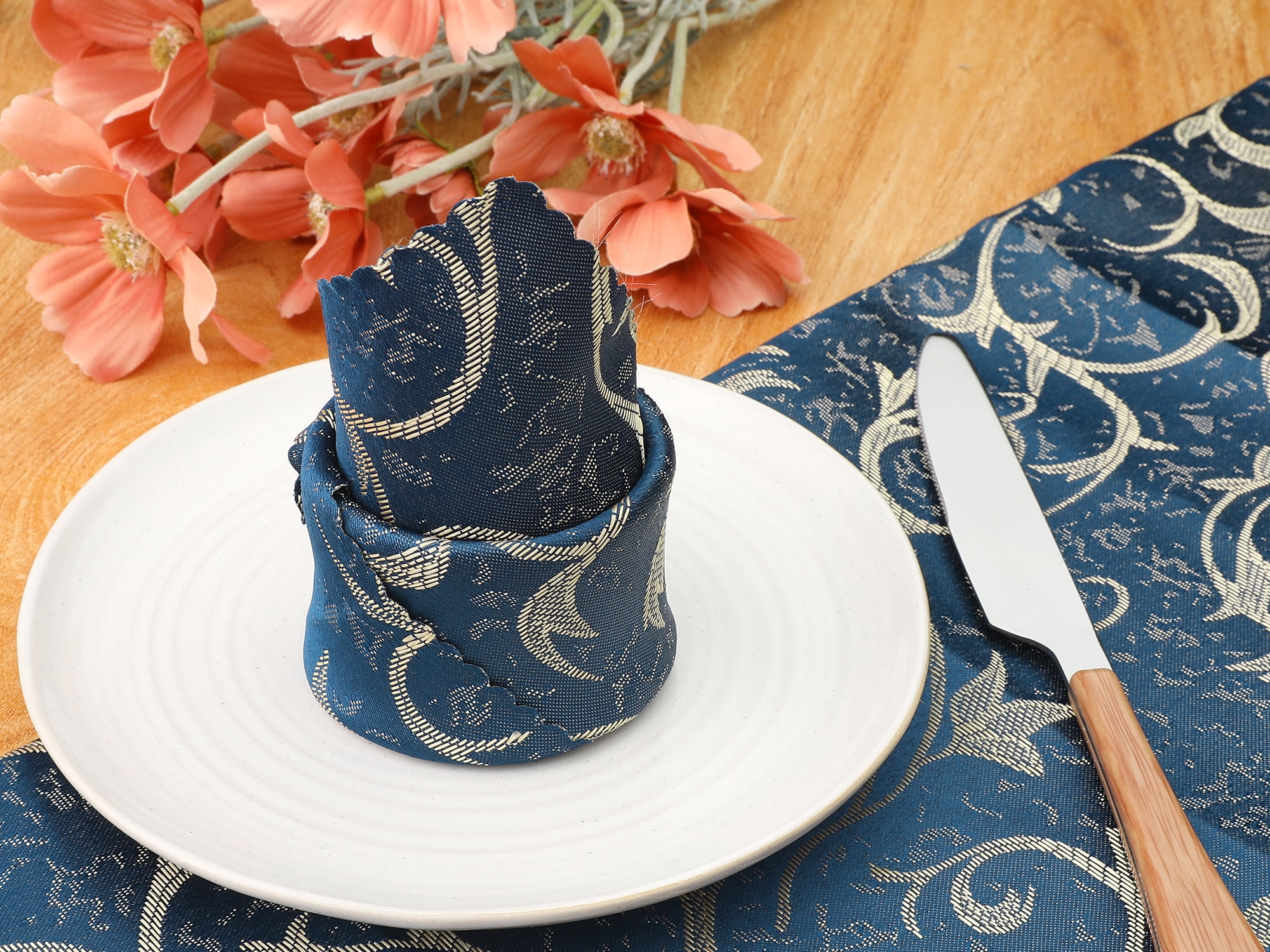 Unique Bargains 6 Pack Cocktail Napkins Great Napkins for Dinner Wedding Restaurant Party Blue