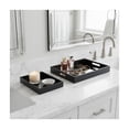 thumbnail image 3 of Trays for House, Bed, or Coffee Table Decor - Classic Trays with Cutout Handles for Centerpiece Table Decorations - Minimalist Trinket, Jewelry, or Bathroom Vanity Trays - Set of 2, 18", 14", Black, 3 of 12