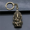 thumbnail image 2 of Metal Elephant God Keychain Pendant Antique Silver and Ancient Bronze Finish Electroplated Souvenir Gift Ornament Key, 2 of 5