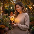 thumbnail image 5 of Gnome Statue With Lighted Pumpkin, Resin Fall Harvest Figurine Lamp For Halloween Garden Patio Home Decoration, 5 of 7