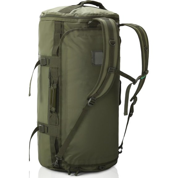 Large Duffle Backpack Bag for Men Travel, Heavy Duty Duffel Bags with Shoes Compartment for Long Trip, Camping, Water-resistant, 90L, Army Green