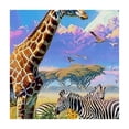 thumbnail image 4 of Acheng Giraffe Zebras Grass Square Tablecloth Great for Home Kitchen/Parties/Holiday Dinner 100% Polyester Fiber 46*46, 4 of 8