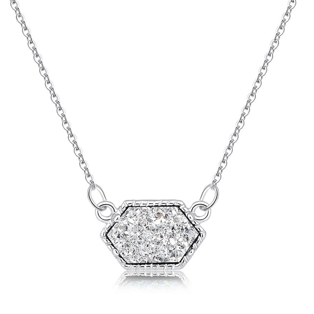 Collier Pendentif pour Femmes Mode Forme Diamant Collier Charme Collier Clavicule