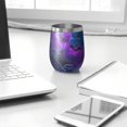 thumbnail image 3 of 12oz Stainless Steel Insulated Wine Tumbler with Lid and Straw – Double Wall Vacuum Mug for Hot & Cold Drinks, 304 Steel Interior, Sweat-Free Design, 3 of 5