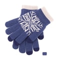 thumbnail image 3 of HOOWIFFY 1 Pair Blue Knitted Winter Gloves for Men, Thermal Driving Gloves for Cold Weather, 3 of 6