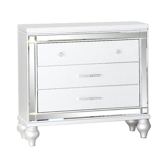 Sterling Mirror Framed Nightstand Made with Wood in White