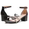 thumbnail image 7 of Women's Open Toe Ankle Strap Low Block Chunky Heels Sandals Black Size 7, 7 of 7