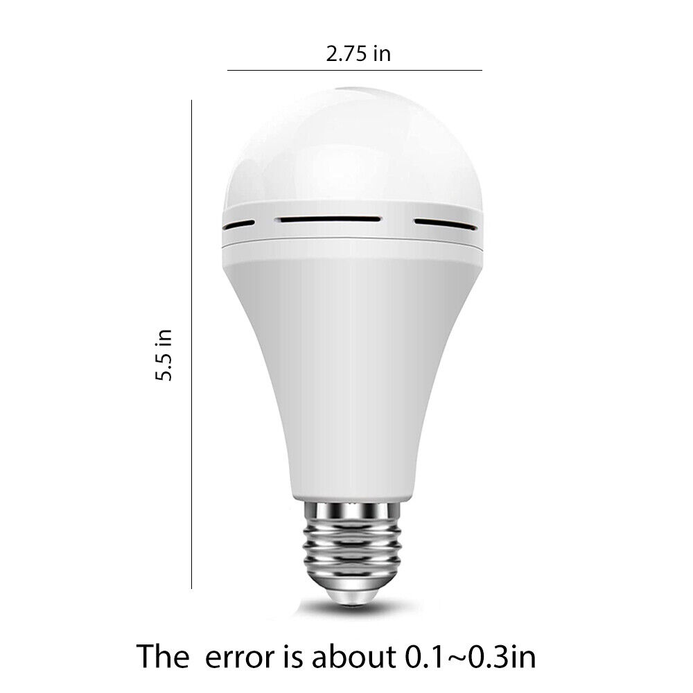 4PCS Rechargeable LED Emergency Light Bulbs – E27, 12W, 800-999 Lumens, 5000-5500K Cool White