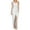 White, variant on Telankuip Women's Sleeveless One Shoulder Dress High Waisted Slit Hem Sequined Maxi Evening Formal Dresses Trendy Solid Color Fitted Stylish Outfits White S
