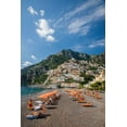 thumbnail image 2 of Eggers, Julie 17x24 Black Ornate Wood Framed with Double Matting Museum Art Print Titled - Italy-Positano Beautiful Beach of the Town of Positano with sunbathers, 2 of 4