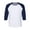 White/ J. Navy, variant on Jerzees Men's 5.2 oz Premium Blend Ring-Spun Raglan Baseball T-Shirt - 560RR