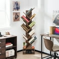 thumbnail image 2 of Costway 10-tier Tree Bookshelf with Drawer Free-standing Storage Bookcase Rustic Brown, 2 of 10