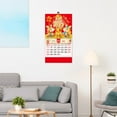 thumbnail image 3 of Hyasfey 2024 Wall Calendar with Blessing Word Double Coil Page Turning Monthly Calendar Ornament Tearable Chinese New Year Hanging Calendar Home Decoration, 3 of 8