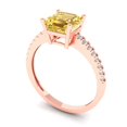 thumbnail image 2 of 2.7 ct Cushion Cut Natural Citrine Solitaire with Simulated Diamond Accents 14K Rose Gold Womens Engagement Ring, 2 of 5
