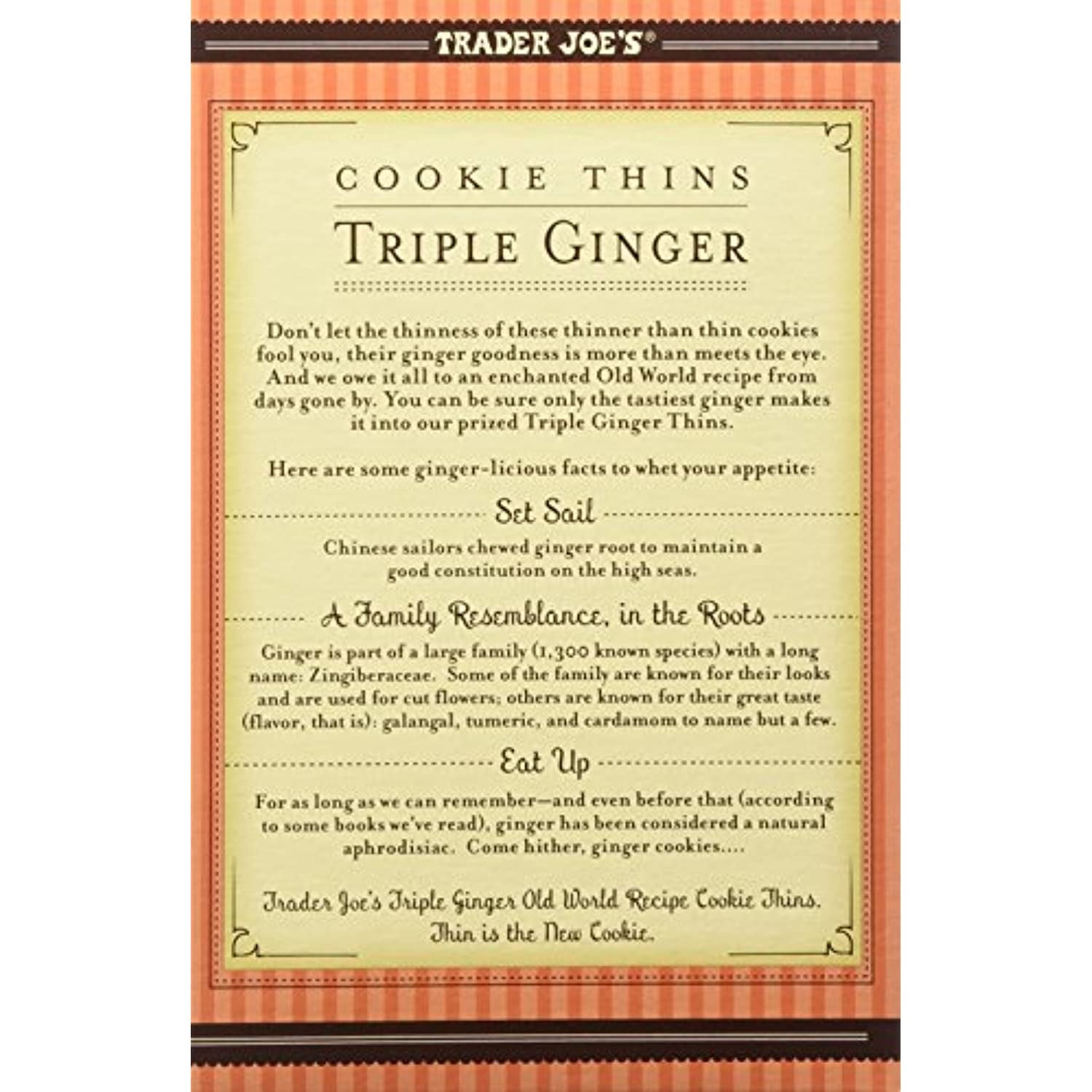 Trader Joe's Cookie Thins Triple Ginger, 9 oz, Pack 2